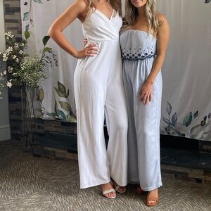 francesca’s white jumpsuit